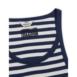 Mads Nrgaard - Top - 2x2 Cotton Stripe Carry Top -  Estate Blue/Cloud Dancer