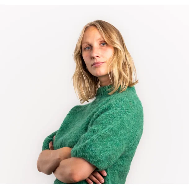 Coffee Beanies - Ida Short sleeved  Fluffy Alpaca - Green