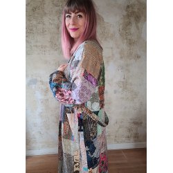 Relove And Roses - Patchwork Robe  - Blue
