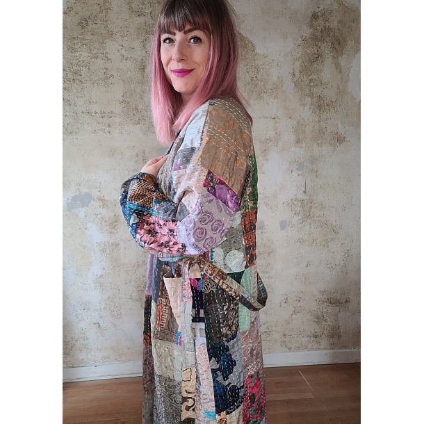 Relove And Roses - Patchwork Robe  - Blue