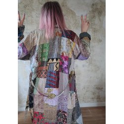 Relove And Roses - Patchwork Robe  - Blue