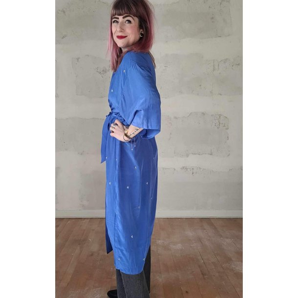 Relove And Roses - Lang Silke Kimono - Bl