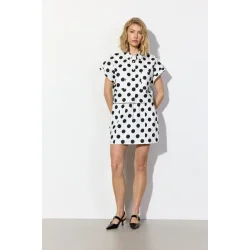 Hunk�n - Nederdel Divina Skirt - White/dots