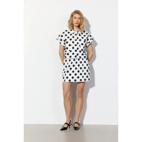 Hunk�n - Nederdel Divina Skirt - White/dots