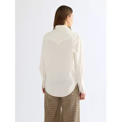 Wrangler - Skjorte - Drama Collar Shirt Egret