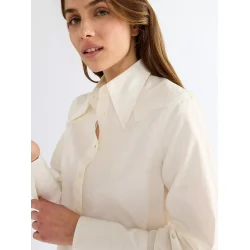 Wrangler - Skjorte - Drama Collar Shirt Egret