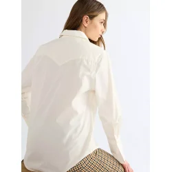 Wrangler - Skjorte - Drama Collar Shirt Egret