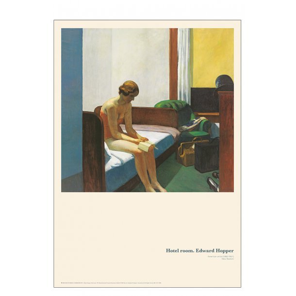 Permild og Rosengreen - Indrammet Plakat - Edward Hopper, Hotel Room.  OBS: SENDES IKKE