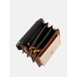 Redesigned - Taske Elvira Small - Cognac/Offwhite/Black