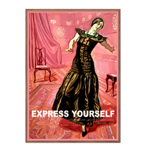 Permild og Rosengreen - Indrammet Plakat - J.F Willumsen, Express Yourself. OBS: SENDES IKKE