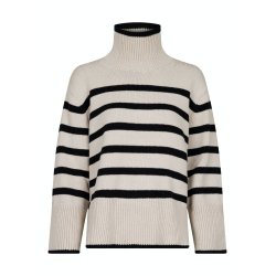 Neo Noir - Bluse - Fanning Stripe Knit Blouse - Sand