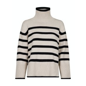 Neo Noir - Bluse - Fanning Stripe Knit Blouse - Sand