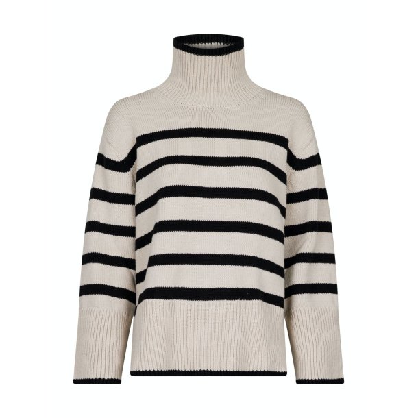Neo Noir - Bluse - Fanning Stripe Knit Blouse - Sand