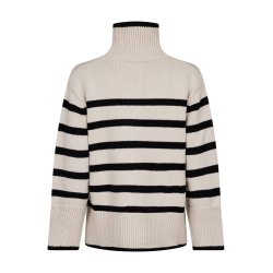 Neo Noir - Bluse - Fanning Stripe Knit Blouse - Sand