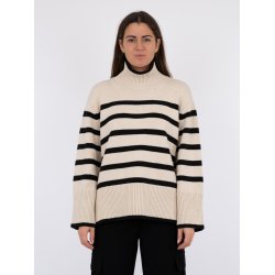 Neo Noir - Bluse - Fanning Stripe Knit Blouse - Sand