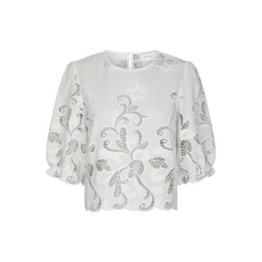 Neo Noir - Fia Embrodery Blouse - White