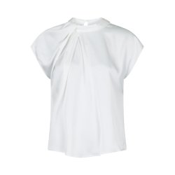 Neo Noir - Bluse - Fleur Drapy Satin Blouse - Off White