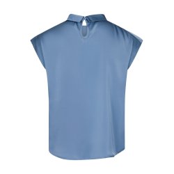 Neo Noir - Bluse - Fleur Drapy Satin Blouse - Dusty Blue