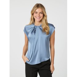 Neo Noir - Bluse - Fleur Drapy Satin Blouse - Dusty Blue