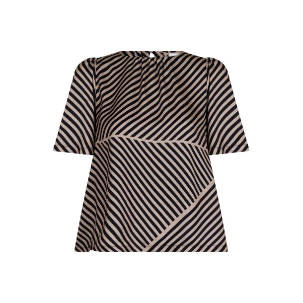 Neo Noir - Florina Mix Lines Blouse - Black