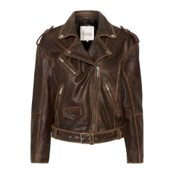 My Essential Wardrobe - Gilo Leather Jacket - Brown Retro Wash