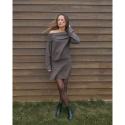 Neo Noir - Nederdel Gisa Knit - Brown Melange