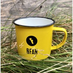 FAN - Emalje krus - Gult med sort FAN logo