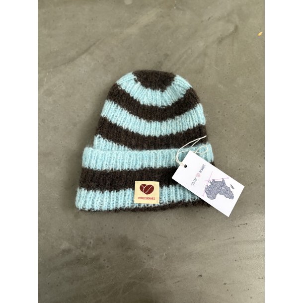 Coffee Beanies - Sky Beanie - Hue - Stribet Brun/Lysebl