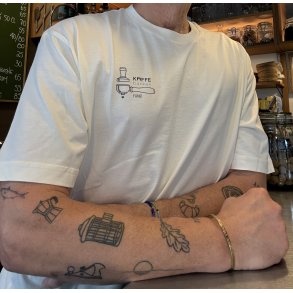 KAFFEBANKEN - T-shirt - Kaffevindue - Cream/Gr�n