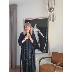 Relove And Roses - Lang Silke Kimono - Sort