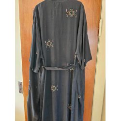 Relove And Roses - Lang Silke Kimono - Sort