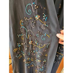 Relove And Roses - Lang Silke Kimono - Sort