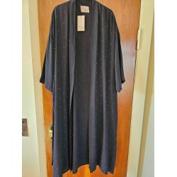 Relove And Roses - Lang Silke Kimono - Sort