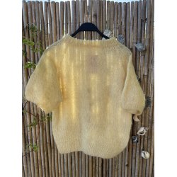 Coffee Beanies - Ida Short sleeved  Fluffy Alpaca - Butter Yellow