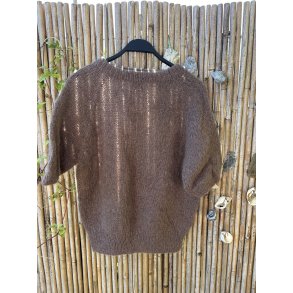 Coffee Beanies - Ida Short sleeved  Fluffy Alpaca - Coffee Brown