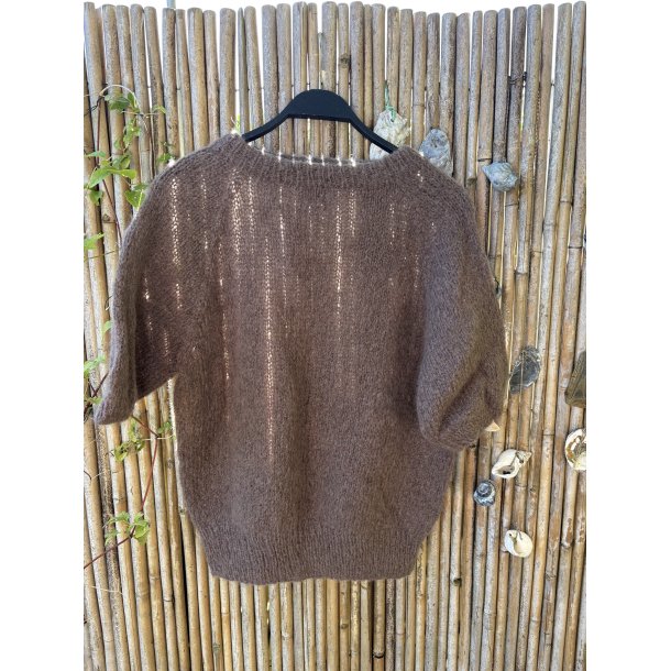 Coffee Beanies - Ida Short sleeved  Fluffy Alpaca - Coffee Brown