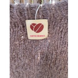 Coffee Beanies - Ida Short sleeved  Fluffy Alpaca - Coffee Brown