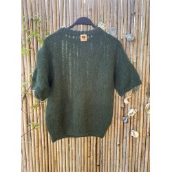 Coffee Beanies - Ida Short sleeved  Fluffy Alpaca - Bottle Green