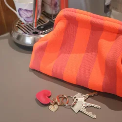 By Str - Alba Clutch - Mrk rosa/ Neon orange Stribet