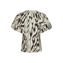 Neo Noir - Bluse - Irina Graphic Zag Blouse - Off White 