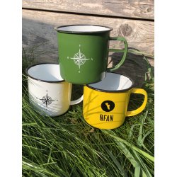 FAN - Emalje krus - Grnt med hvidt FAN Kompas