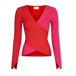 Neo Noir - Bluse - Italy - Mix Knit Blouse - Red