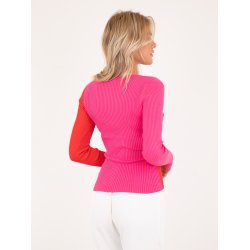 Neo Noir - Bluse - Italy - Mix Knit Blouse - Red