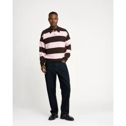 Rester�ds - Strikpolo - Jacob - Brun/Rosa