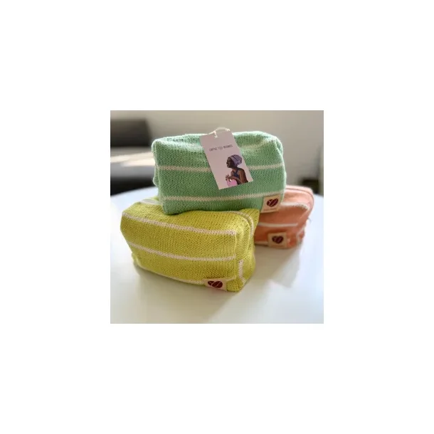 Coffee Beanies - Upcycled Burundi Purse - Peach/ Mint green