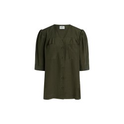 Mads Nrgaard - Skjorte Crepe Lika Shirt - Forest Night