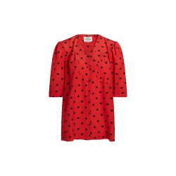 Mads Nrgaard - Skjorte  - Crepe Lika Shirt Midi Dot Cherry Tomato