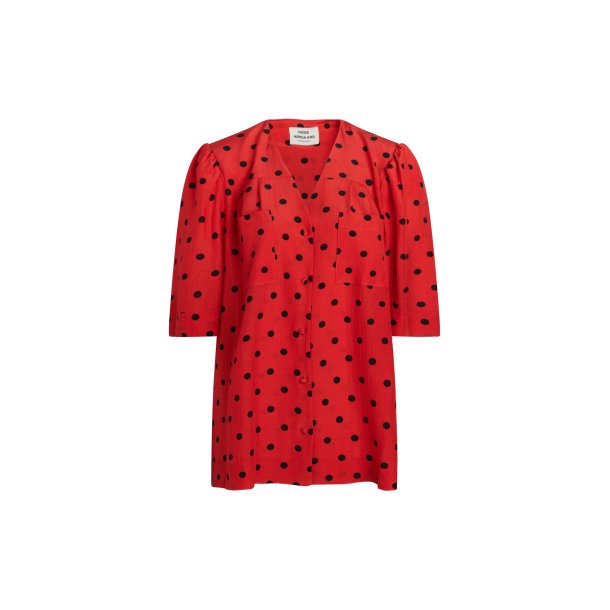 Mads Nrgaard - Skjorte  - Crepe Lika Shirt Midi Dot Cherry Tomato