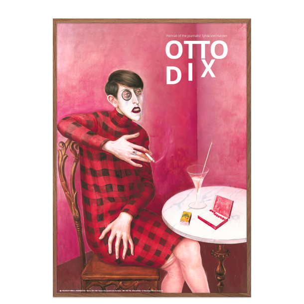Permild og Rosengreen - Indrammet Plakat - Otto Dix, Portrt af Sylvia Von Harden. OBS: SENDES IKKE