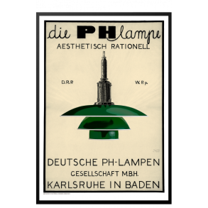 Permild og Rosengreen  - Indrammet Plakat Grn PH Lampe OBS: SENDES IKKE